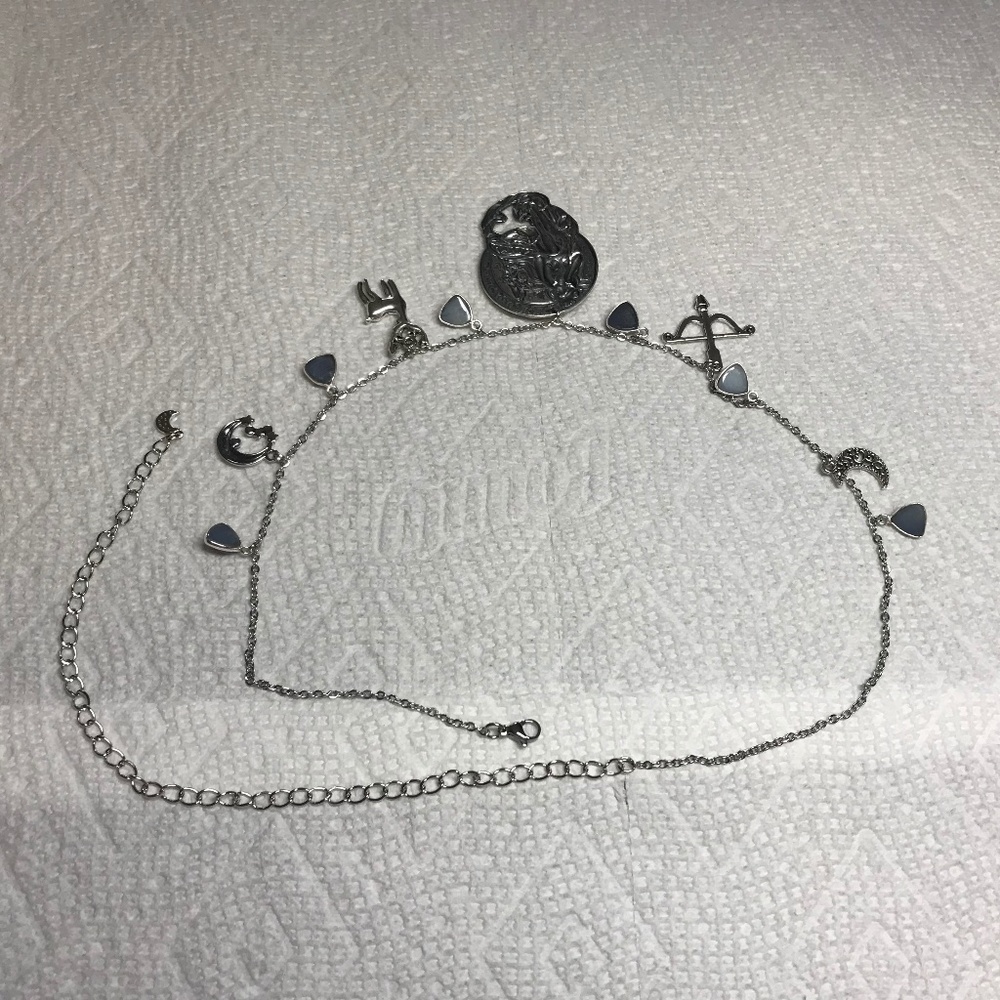 Artemis Diana Greek Roman Goddess of Moon & Hunt Handmade Necklace, Blue Druzy - Picture 13 of 16
